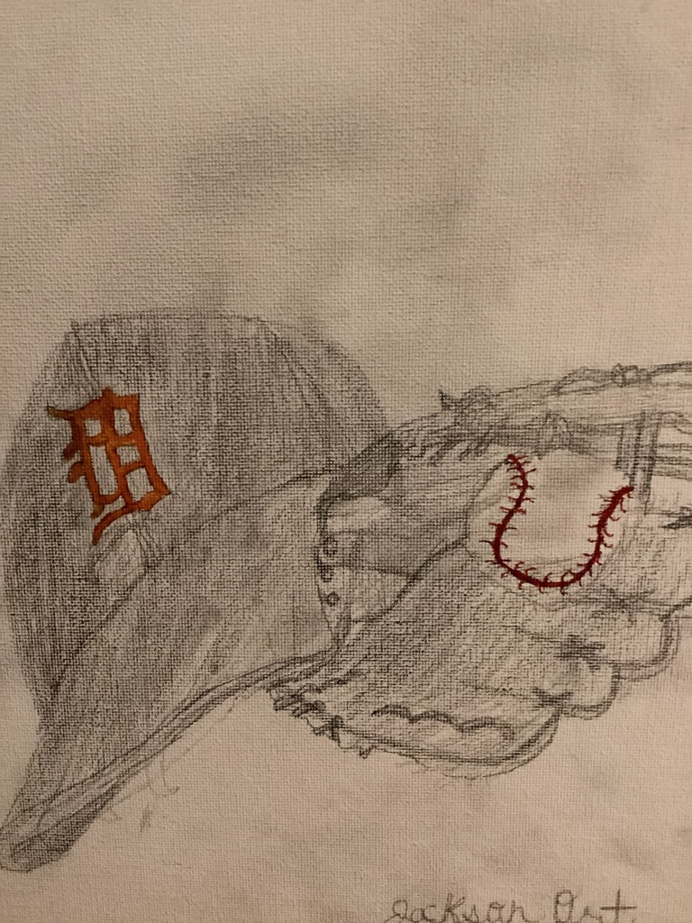 Detroit Tigers Baseball Sketch