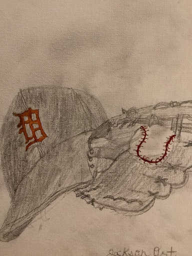 Detroit Tigers Baseball Sketch